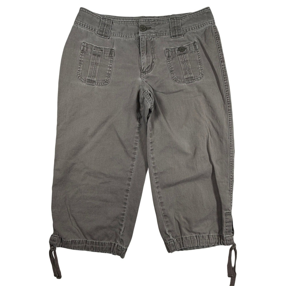 The North Face Womens Cargo Capri Pants Gry/Brwn Utility Hiking Crops Size 6 28W
